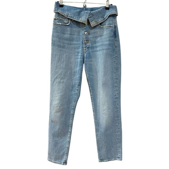 Guess Vintage 80s/90s Fold Over Light Wash Jeans Size 31 - Picture 1 of 7